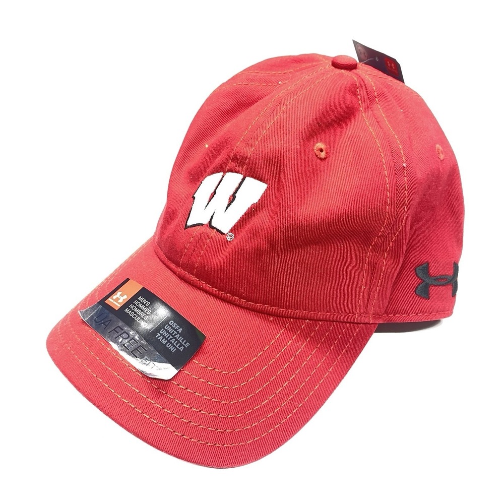 Under Armour Wisconsin Badgers UA Free Hat  Cap Size Adjustable Black Logo New
